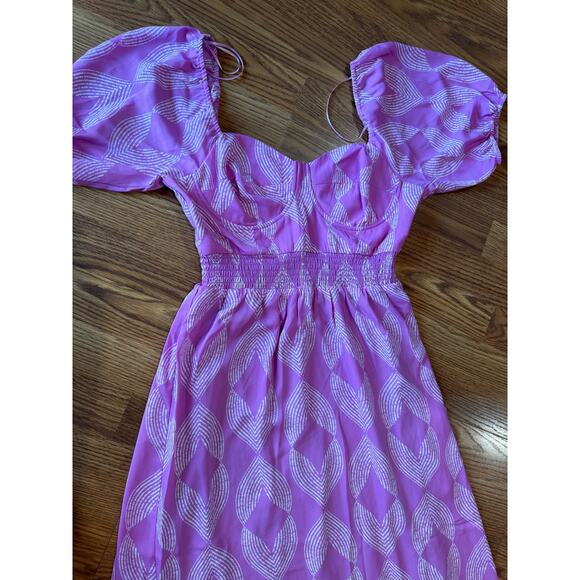 Collective Concepts pink Sweetheart bustier  open back Midi Dress size small - Picture 9 of 11